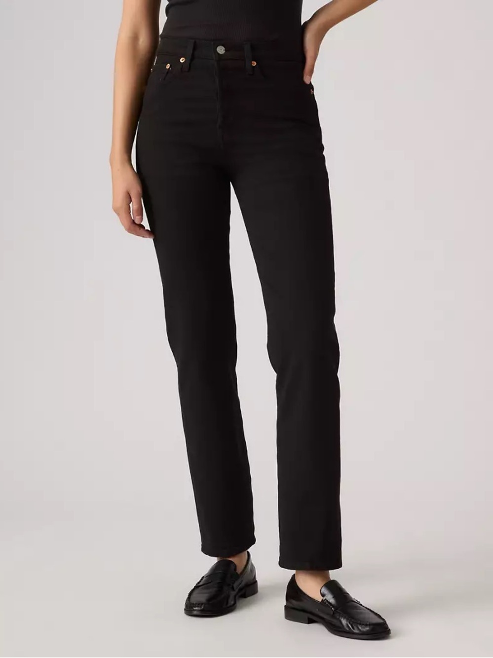 NWT Levi's Black Straight-Leg Women's Jeans 28x28 MSRP $110